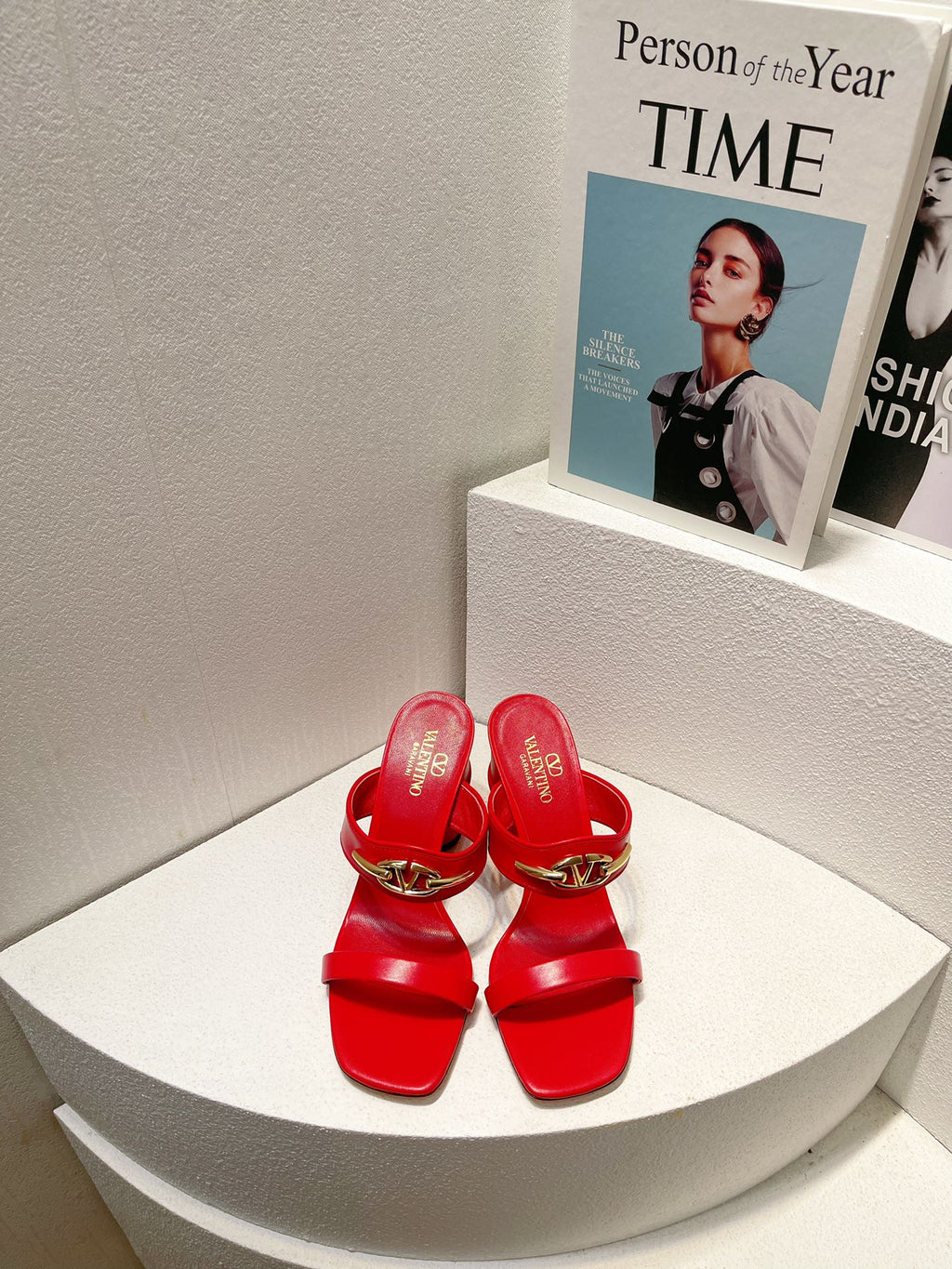 VT Heeled Sandal Red Cowhide 292879