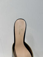 VT Mid Heel Mule Sandal Black Sheepskin 292757