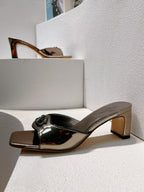 VT Mid Heel Mule Sandal Gray Sheepskin 292766