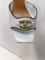 VT Sandals Heels 50mm White Cowhide 292768