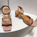 VT Sandals Heels 50mm Nude Cowhide 292773