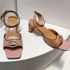 VT Sandals Heels 50mm Nude Cowhide 292773