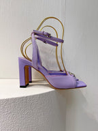 VT Sandals Heels 70mm Medium Purple Cowhide 292781