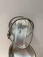 VT Sandals Heels 70mm Silver Cowhide 292785