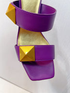 VT One Stud Leather Sandals Purple Cowhide 292891