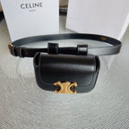 celin black calfskin belt bag