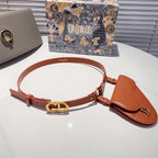 saddle removable pouch brown calfskin belt