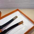 hm kelly belt 18mm black calfskin gold buckle