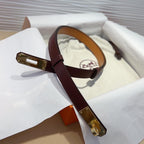 hm kelly belt 18mm burgundy calfskin gold buckle
