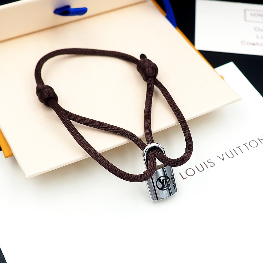 Silver Lockit Bracelet Chocolate