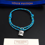 Silver Lockit Bracelet Polka Dot Blue