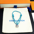 Silver Lockit Bracelet Polka Dot Blue