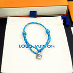 Silver Lockit Bracelet Polka Dot Blue
