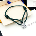 Silver Lockit Bracelet Dark Green