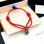 Silver Lockit Bracelet Red