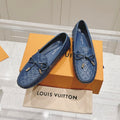 LV Gloria Loafer Blue Embossed Calfskin 480738