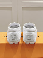 LV Gloria Loafer White Embossed Calfskin 480739