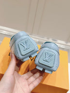 LV Gloria Loafer Light Blue Perforated Calfskin 480732