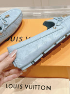 LV Gloria Loafer Light Blue Perforated Calfskin 480732
