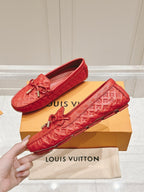 LV Gloria Loafer Red Embossed Calfskin 480741