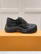 LV Ruby Flat Derby Sneaker Black Patent Leather 480787