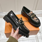 LV District Flat Loafer Black Hairy Calf Leather 480793