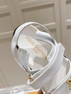 LV Sunset Flat Comfort Sandal White Calfskin 480782