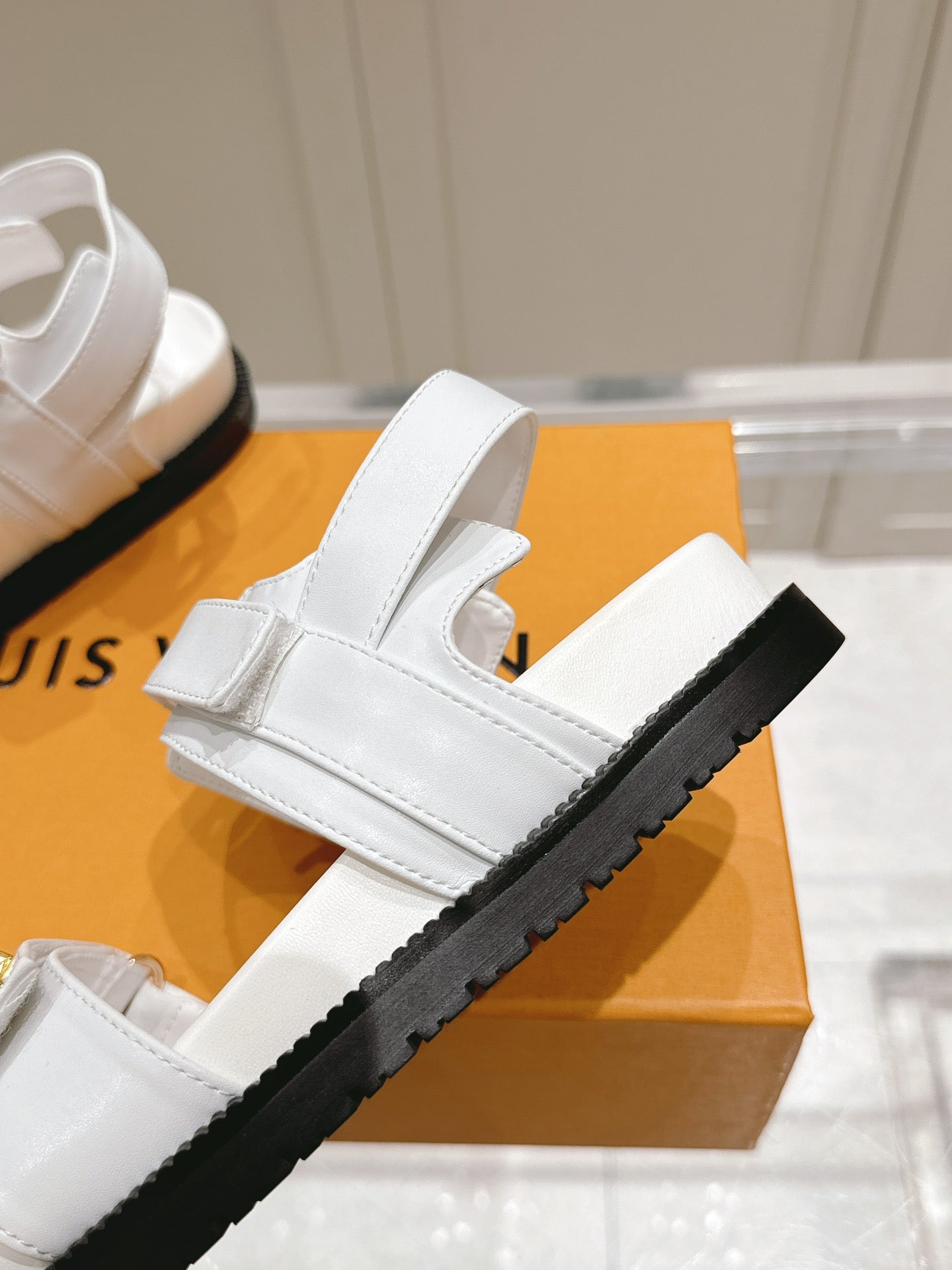 LV Sunset Flat Comfort Sandal White Calfskin 480782
