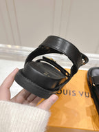 LV Sunset Flat Comfort Sandal Black Calfskin 480783