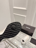Chanel 25A Sports Shoes White Black Mix Pastel Peach 393115
