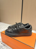 HM Casual Sneakers Black Buckle Black Leather