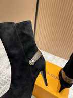 LV Legacy Ankle Boot 80mm Black Suede 480587
