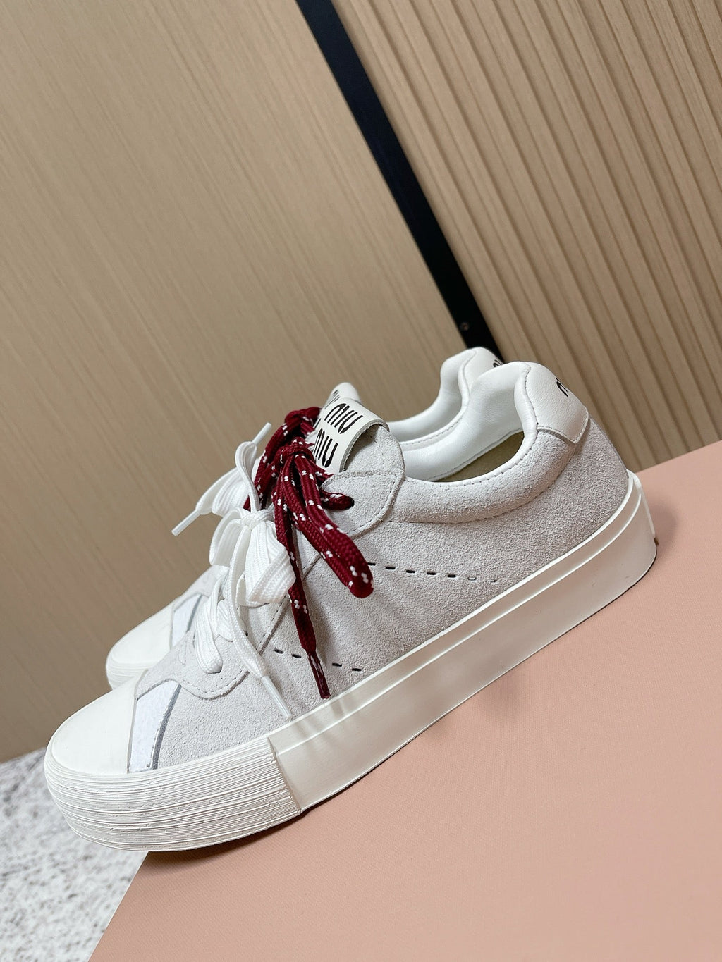 Miu Miu Plume Sneakers White  Red Yellow Suede Cowhite 533983