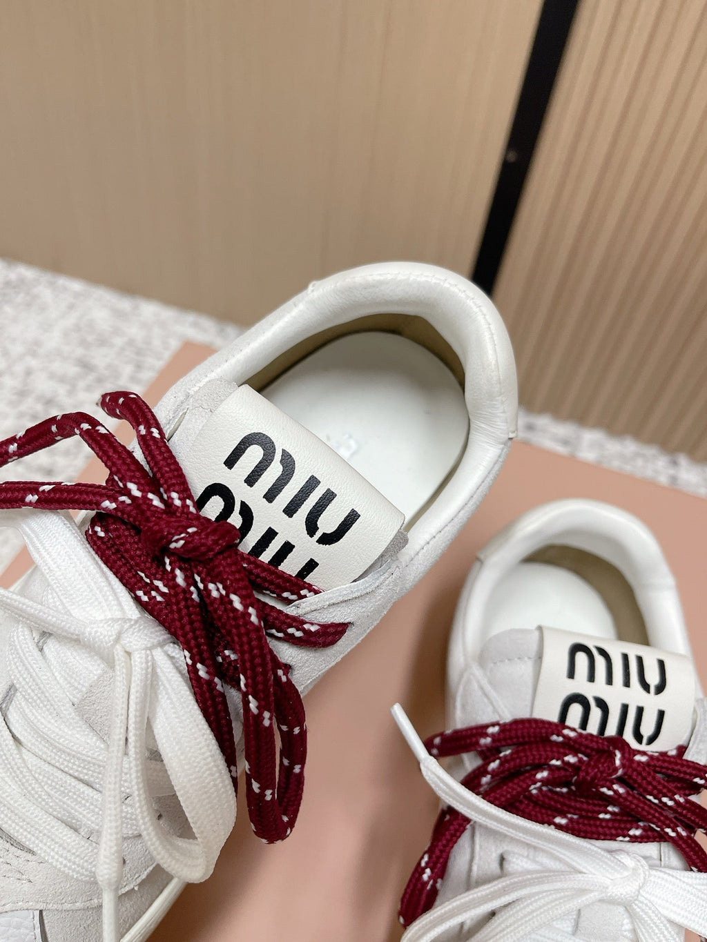 Miu Miu Plume Sneakers White  Red Yellow Suede Cowhite 533983