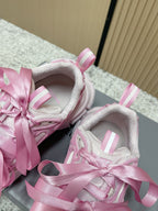 Balenciaga Sneaker Mesh Lace-up Light Pink Fabric 534184