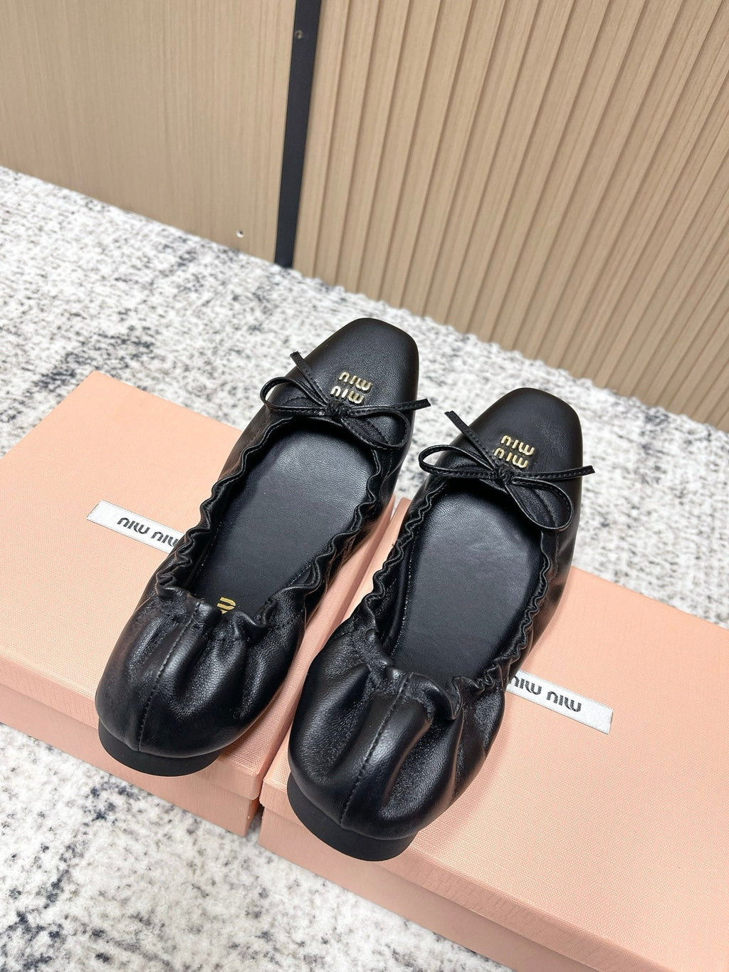 Miu Mary Jane Flat Black Sheepskin 591572