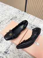 Miu Mary Jane Flat Black Sheepskin 591572
