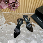 KITTY SANDALS 70 IN BLACK SHINY LEATHER
