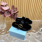 PRA SLIDES SANDALS BLACK VELVET