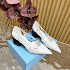 PRA BRUSHED CUT-OUT PUMPS WHITE CALFSKIN