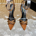 SL ONE-STRAP RHINESTONE COPPER SATIN