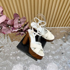 SL BIANCA PLATFORM SANDAL WHITE CANVAS