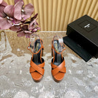 SL BIANCA PLATFORM SANDAL BURNT ORANGE CALFSKIN