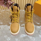 LV x Timberland Ankle Boot Brown Yellow Suede