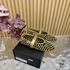 Alaia Ballet Flats In Gold Woven Cowhide 102288