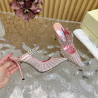 Jimmy Choo 105mm Studded High Heel Pumps Pink Cowhide
