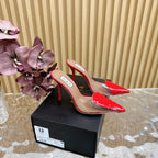 Alaila Mule 100mm In Red Lambskin 957216