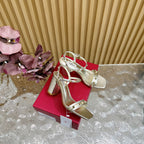 High Sandal 86mm In Silver Cowhide 102062
