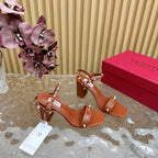 High Sandal 86mm In Brown Cowhide 102064