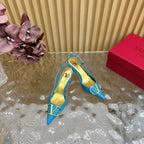 VT 25 Slingback Cerulean Blue Snakeskin Leather 325192